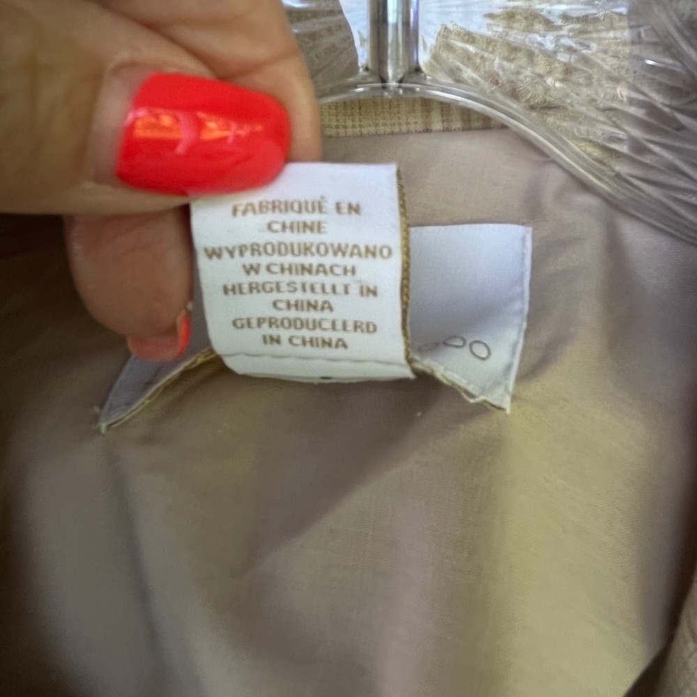 House of Harlow 1960 Womens Tan Windowpane Blazer Jacket XS Professional Classy - Picture 7 of 14
